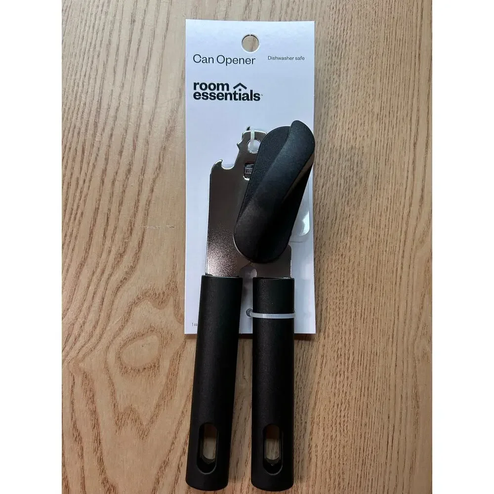 New Room Essentials Reliable Manual Can Opener Black/Silver Dishawasher Safe